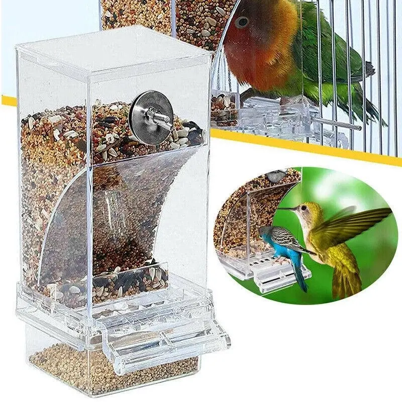 No Mess Bowl Auto Cage Bird Feeder Cup Automatic Parrot Canary Small Cockatiel