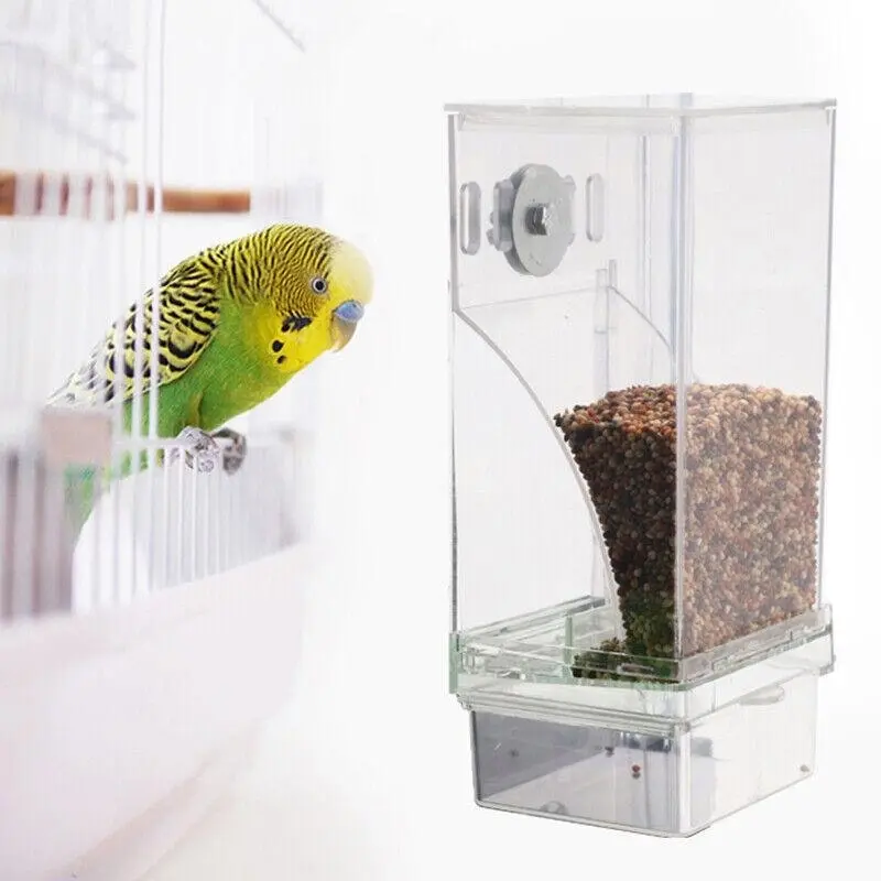 No Mess Bowl Auto Cage Bird Feeder Cup Automatic Parrot Canary Small Cockatiel