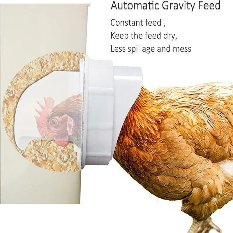 New Chicken Feeder Poultry Pro Feeder Diy Port Pvc Gravity Fed Chicken Feeder