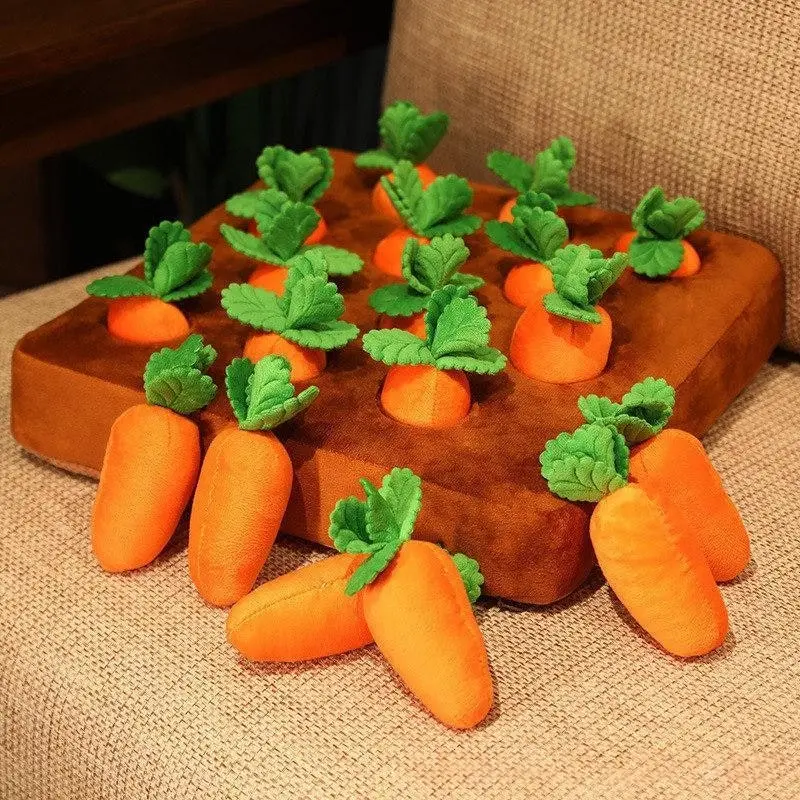 Carrots Plush Dog Toy Encourage Natural Foraging Skill Durable Interactives Dog