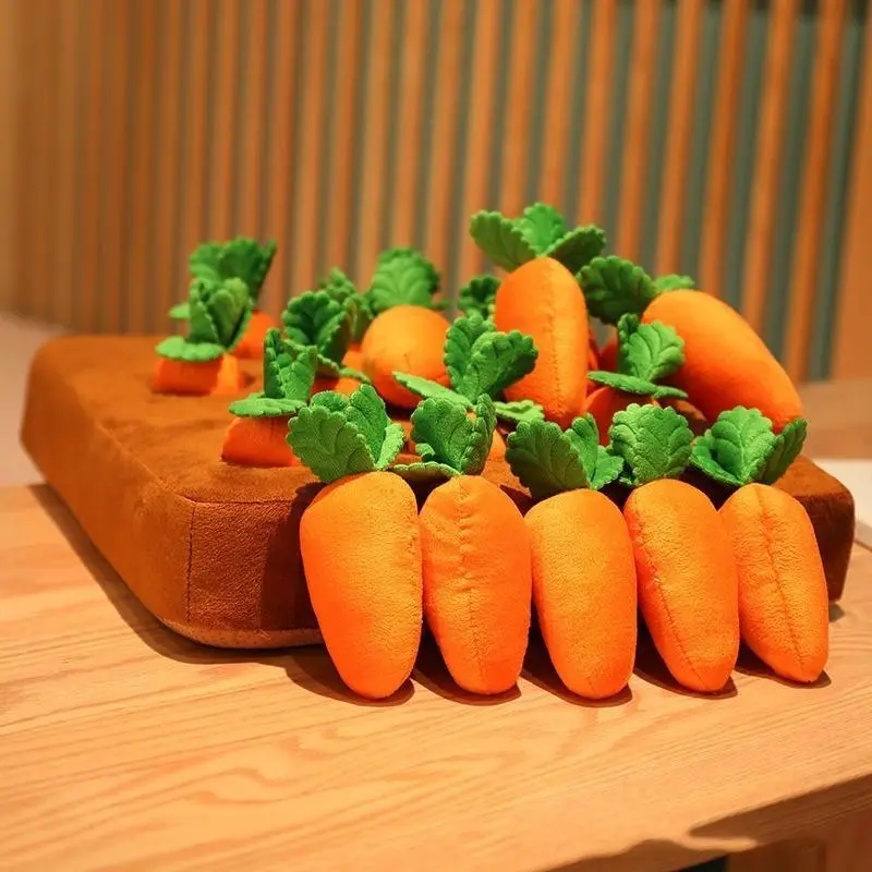 Carrots Plush Dog Toy Encourage Natural Foraging Skill Durable Interactives Dog