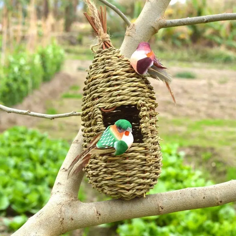 Qttie Bird Nest Breeding Box House Bed Cage Hut Cave Canary Finch Budgie Parrot