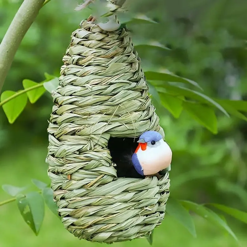 Qttie Bird Nest Breeding Box House Bed Cage Hut Cave Canary Finch Budgie Parrot