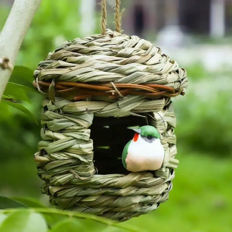 Qttie Bird Nest Breeding Box House Bed Cage Hut Cave Canary Finch Budgie Parrot