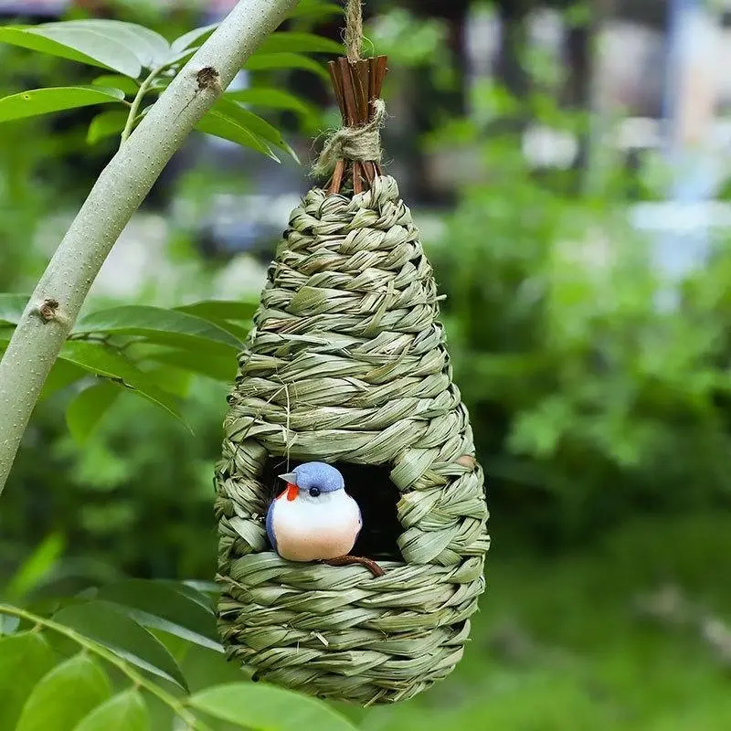 Qttie Bird Nest Breeding Box House Bed Cage Hut Cave Canary Finch Budgie Parrot