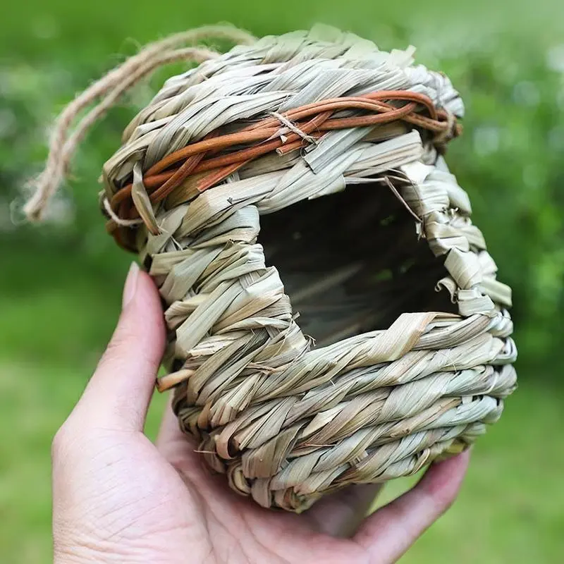 Qttie Bird Nest Breeding Box House Bed Cage Hut Cave Canary Finch Budgie Parrot