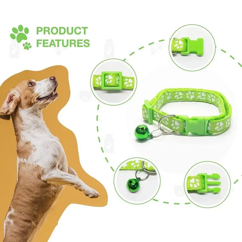 12 PCS Adjustable Whelping ID Collars with Bells