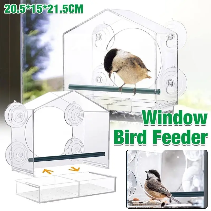 Large Window Bird Feeder Strong Suction Cups Superior Design Lifetime Guarantee