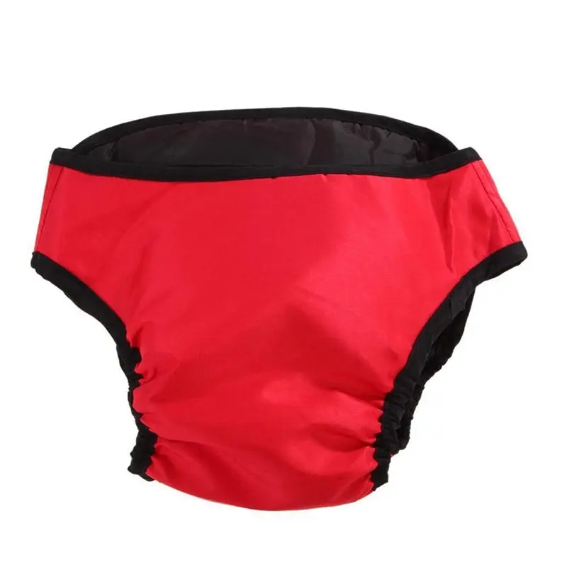 Washable Female Pet Dog Cat Nappy Diaper Physiological Pants Panties Underwear Red