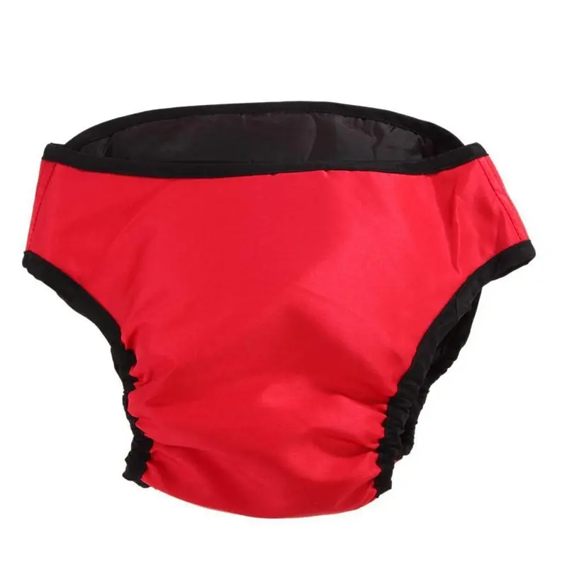 Washable Female Pet Dog Cat Nappy Diaper Physiological Pants Panties Underwear Red