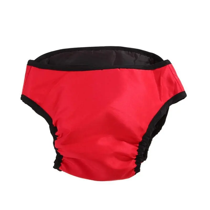 Washable Female Pet Dog Cat Nappy Diaper Physiological Pants Panties Underwear Red