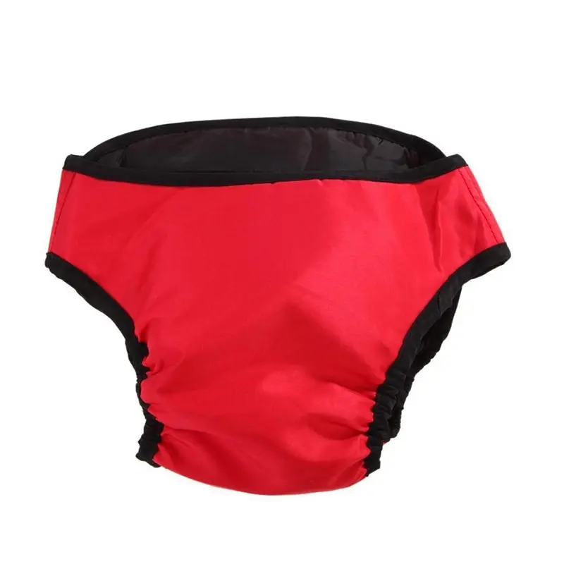 Washable Female Pet Dog Cat Nappy Diaper Physiological Pants Panties Underwear Red