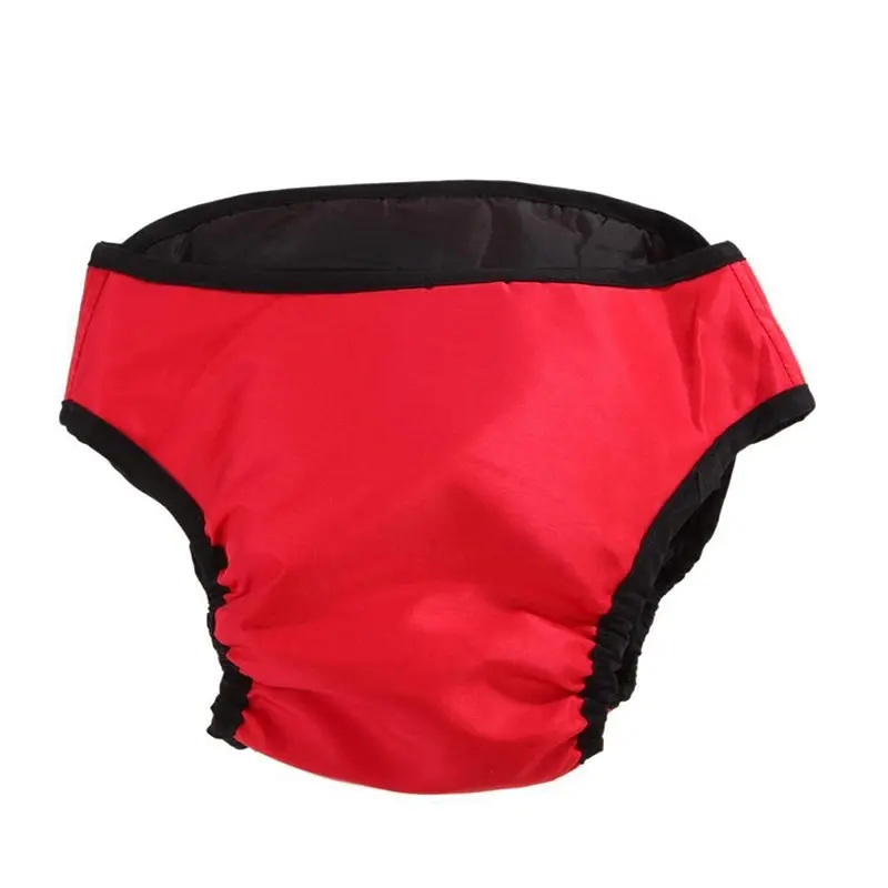 Washable Female Pet Dog Cat Nappy Diaper Physiological Pants Panties Underwear Red