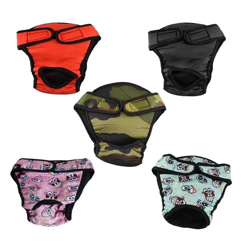 Washable Female Pet Dog Cat Nappy Diaper Physiological Pants Panties Underwear Red