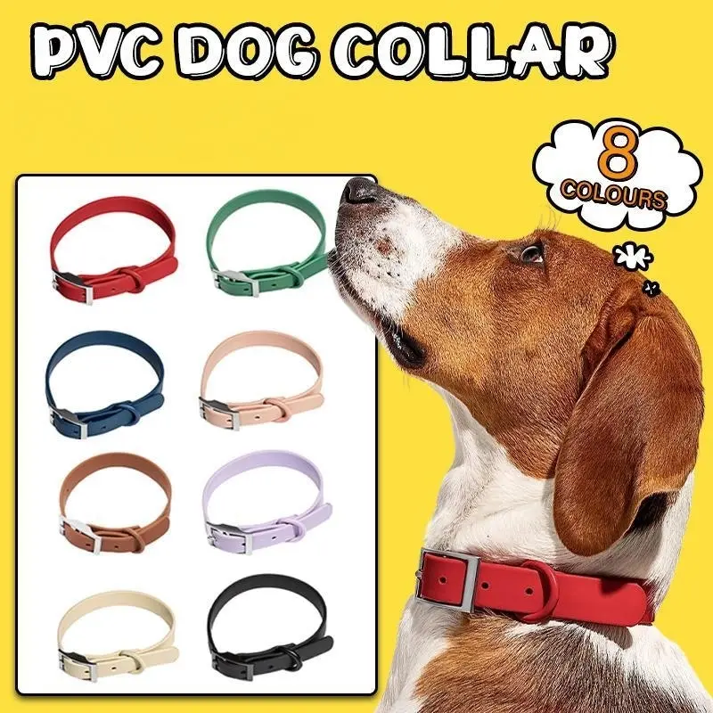 PVC Dog Collar Working Dog Kennels  Waterproof Soft  Adjustable for Pets S Size