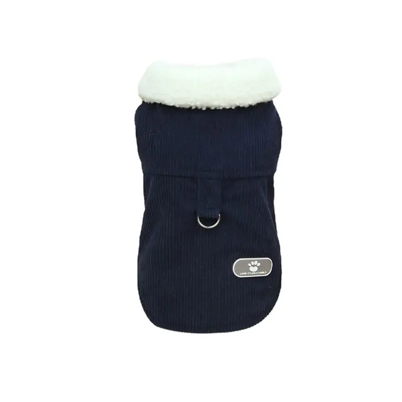 Pet Dog Clothes Jackets Warm Jumper Windproof Puppy Winter Coat Clothes Clothing Navy