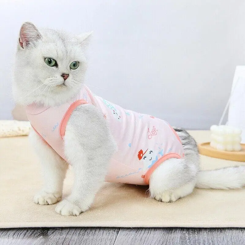 Pet Cat Postoperative Recovery Suit Pet Surgery Clothing Sterilization Weaning Yellow