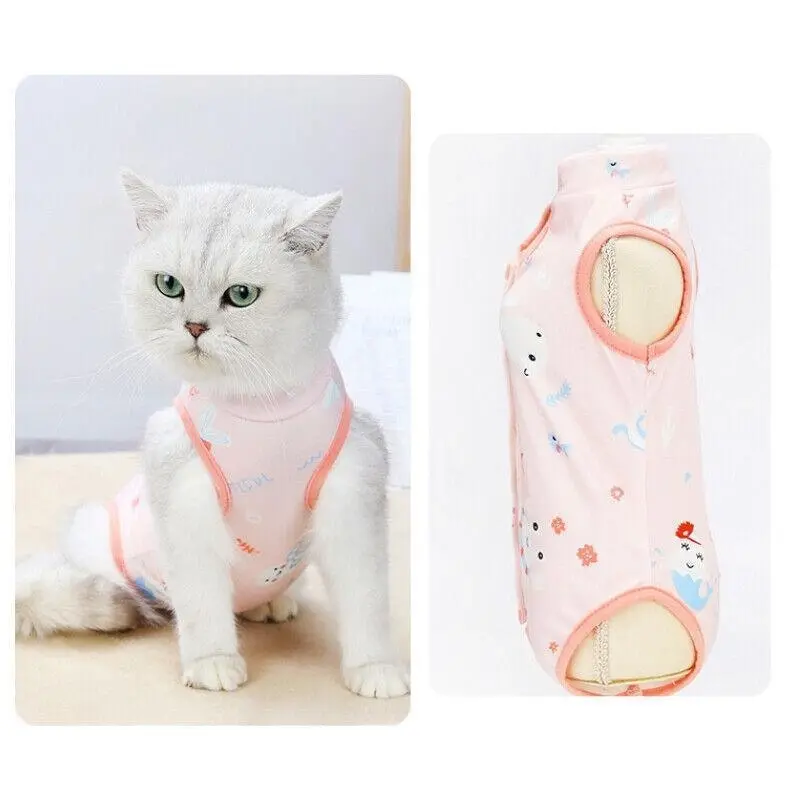 Pet Cat Postoperative Recovery Suit Pet Surgery Clothing Sterilization Weaning Yellow