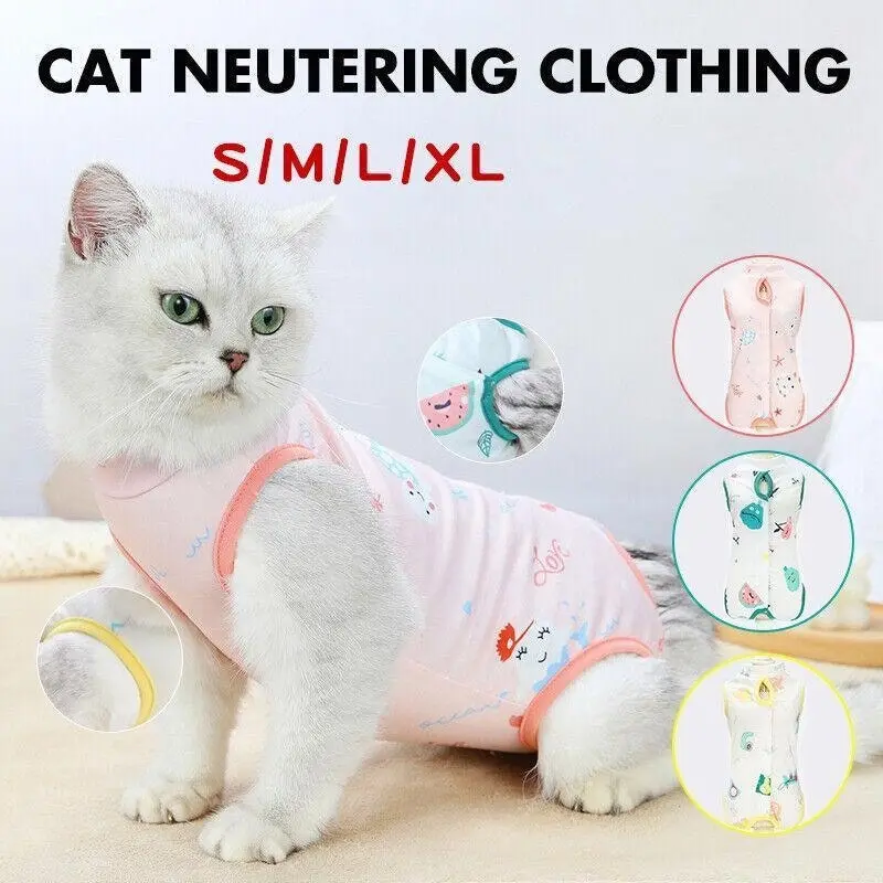 Pet Cat Postoperative Recovery Suit Pet Surgery Clothing Sterilization Weaning Yellow