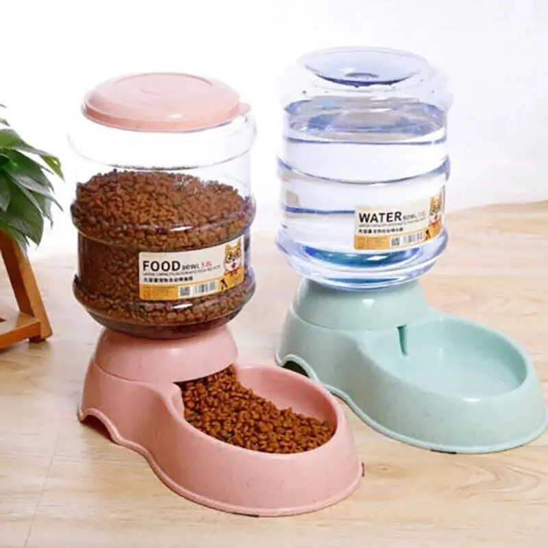 Automatic 3.8L Food Feeder Pet Dog Cat Puppy Dispenser Feeder Bowl Bottle