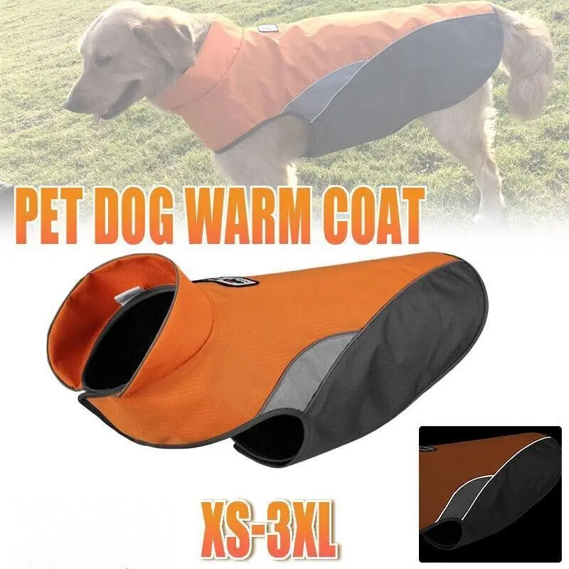 Yellow Pet Dog Warm Coat Fleece Jacket Reflective Waterproof Winter Clothes Puppy Vest