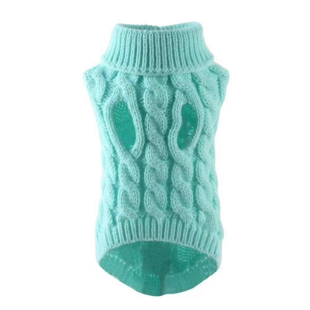 Puppy Dog Jumper Winter Warm Knitted Sweater Pet Clothes Small Dogs Coat Thermal L Size