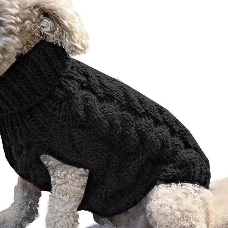 Puppy Dog Jumper Winter Warm Knitted Sweater Pet Clothes Small Dogs Coat Thermal L Size