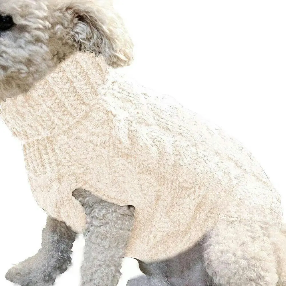 Puppy Dog Jumper Winter Warm Knitted Sweater Pet Clothes Small Dogs Coat Thermal L Size