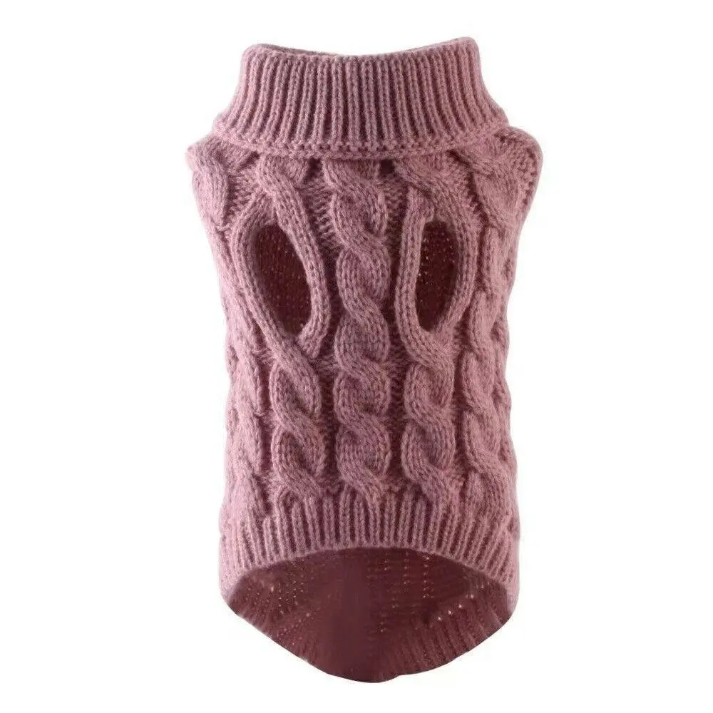 Puppy Dog Jumper Winter Warm Knitted Sweater Pet Clothes Small Dogs Coat Thermal L Size