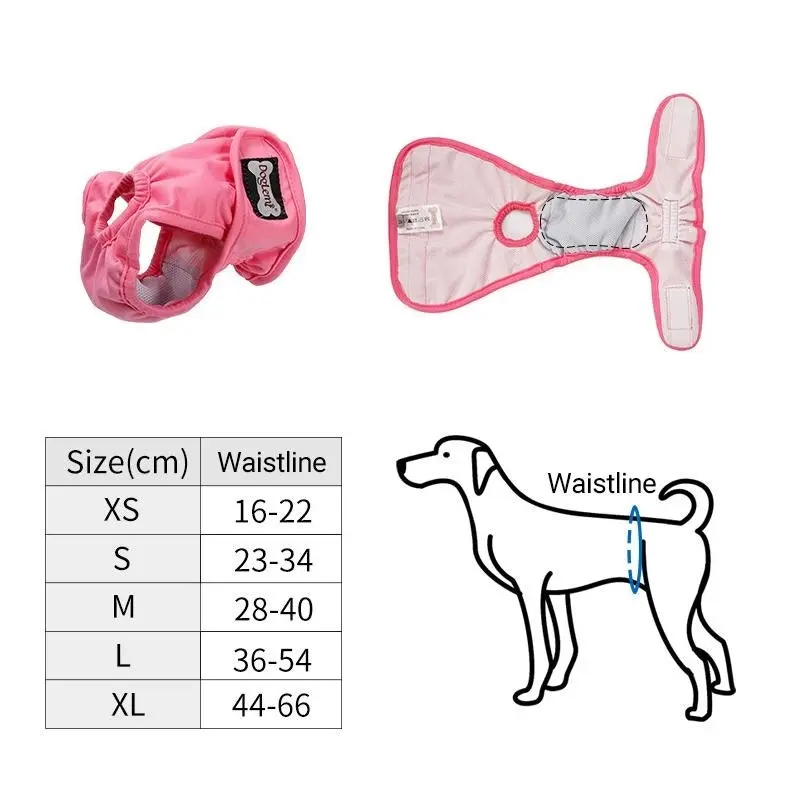 Female Dog Puppy Nappy Diapers Wrap Band Sanitary Pants Underpants XS-XL OZ Pink