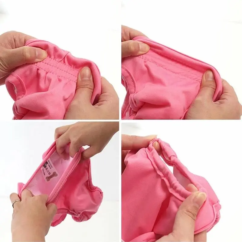 Female Dog Puppy Nappy Diapers Wrap Band Sanitary Pants Underpants XS-XL OZ Pink