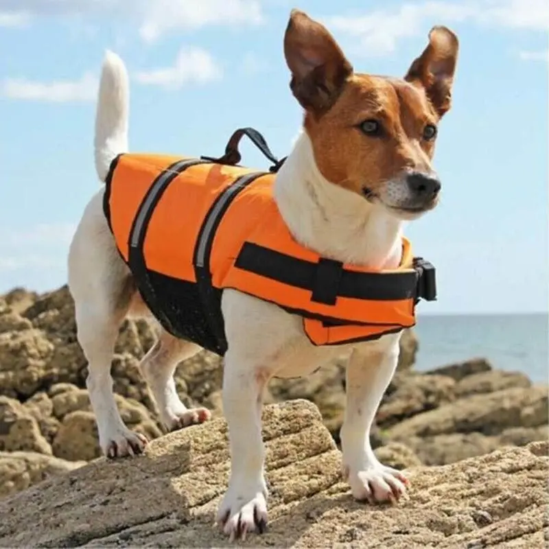 Dog Life Jacket Pet Safety Vest Swimming Boating Float Aid Buoyancy Lifesaver Red