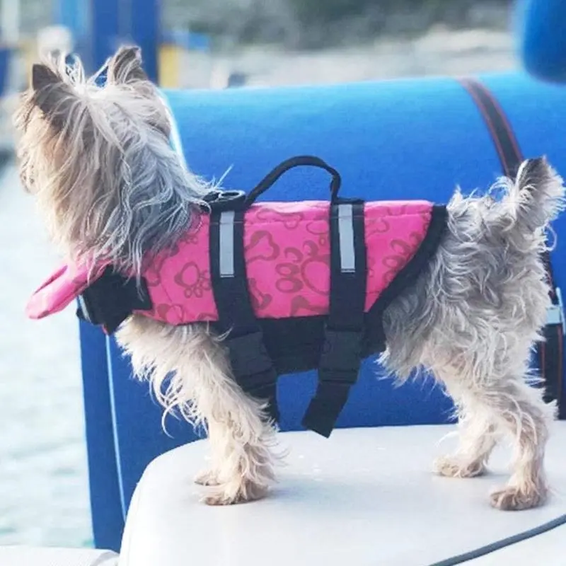 Dog Life Jacket Pet Safety Vest Swimming Boating Float Aid Buoyancy Lifesaver Red