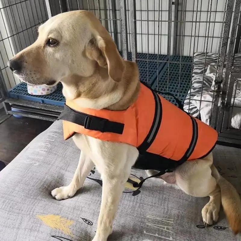 Dog Life Jacket Pet Safety Vest Swimming Boating Float Aid Buoyancy Lifesaver Orange