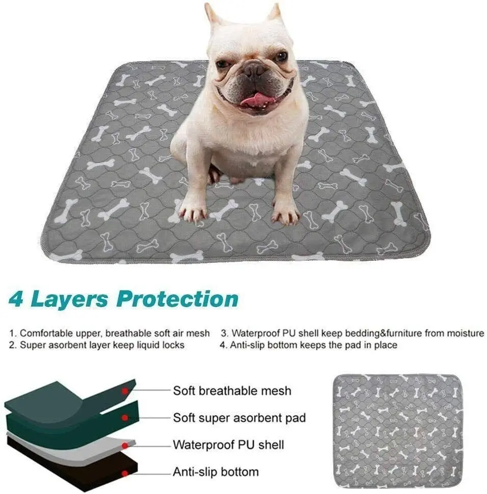 Orange Washable Pet Dog Cat Training Pee Pads Cushion Bed Absorbent Mat