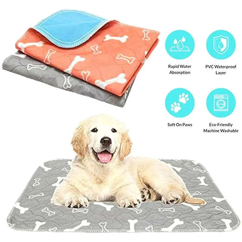 Orange Washable Pet Dog Cat Training Pee Pads Cushion Bed Absorbent Mat