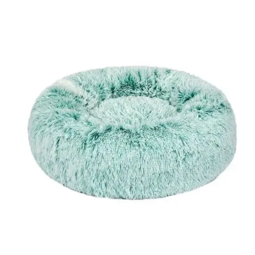 L-70CM Dog Cat Pet Calming Bed Washable ZIPPER Cover Warm Soft Plush Round Sleeping