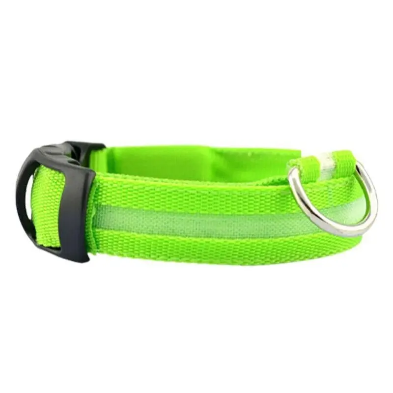 XL Size USB Rechargeable LED Dog Collar Nylon Glow Flashing Light Up Safety