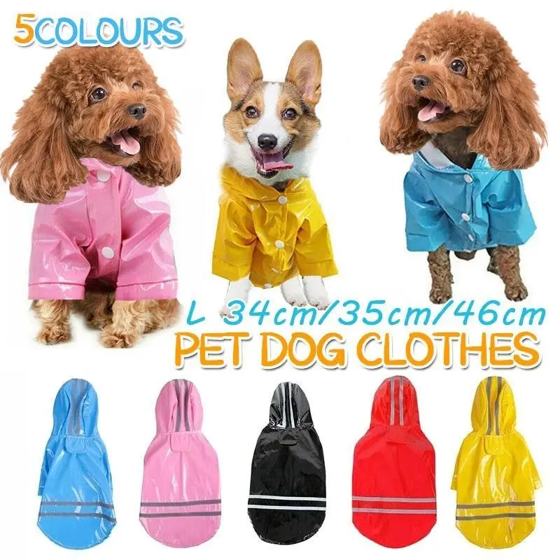 L Size Outdoor Hoodies Jacket Waterproof Pet Dog Clothes Puppy Raincoat Rain Coat