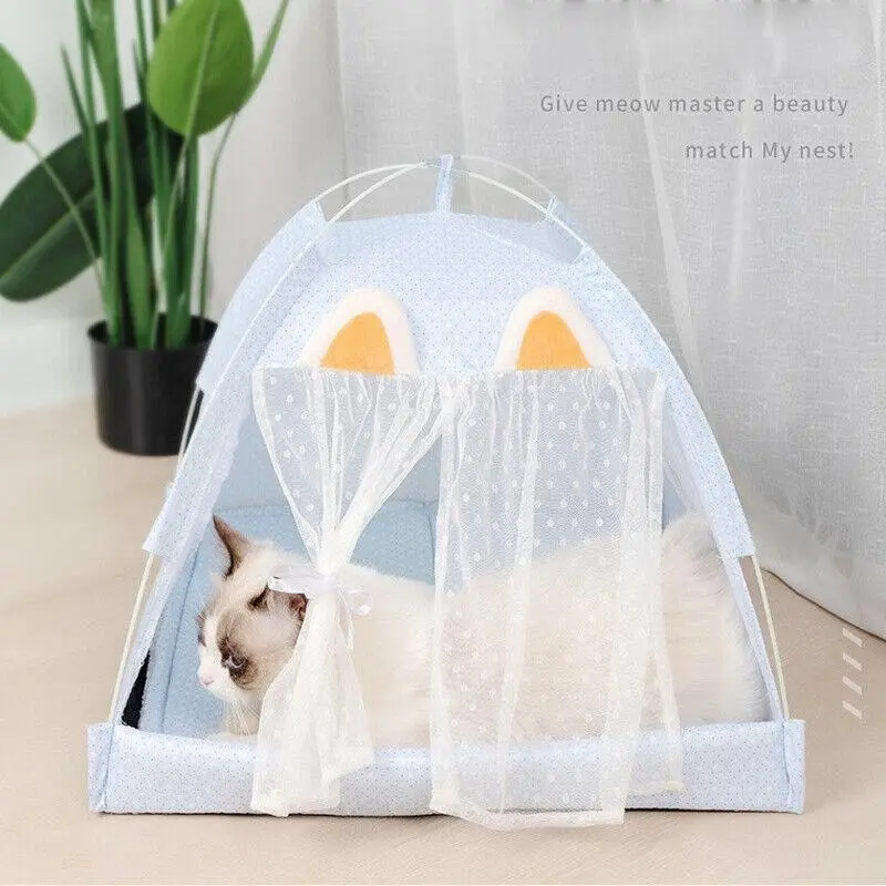 M Size Pet Dog Cat Nest Bed Tent House Puppy Cushion Warm Fluffy Portable Pet Tent Play