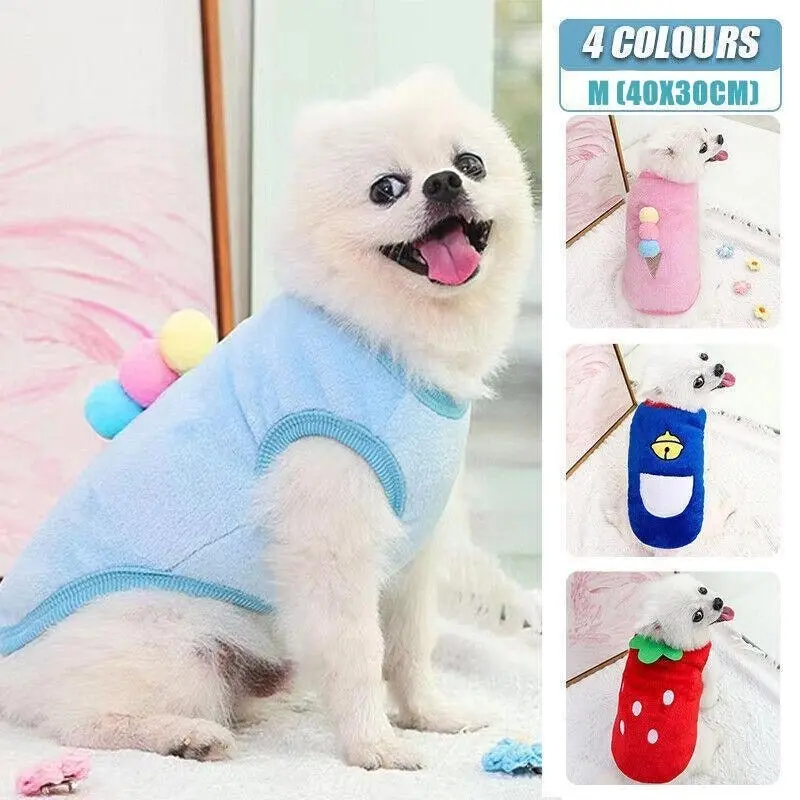 M Size Warm Winter Dog Clothes Soft Fleece Dog Jacket Pet Coat Sweater Puppy Cat Jumper