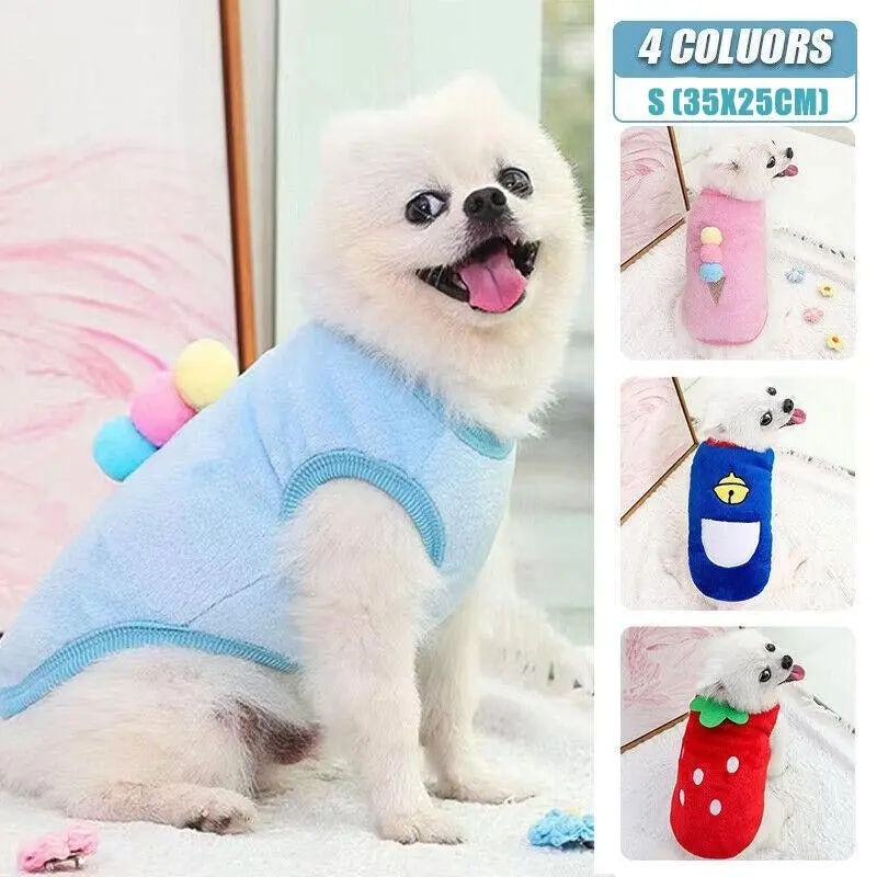 S Size Warm Winter Dog Clothes Soft Fleece Dog Jacket Pet Coat Sweater Cat Jumper