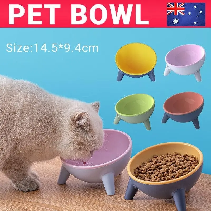 Raised Cat Bowl Pet Feeder Pet Bowl Elevated Dog Bowls 15° Tilted Pet Water Bowl