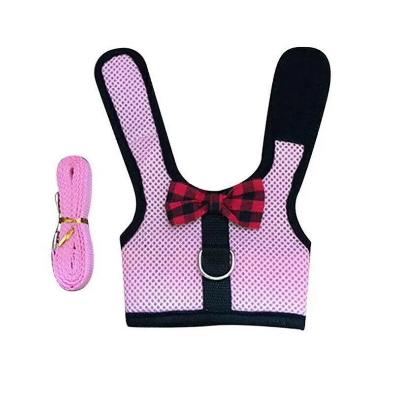 Rabbit Vest Harness Leash Lead Small Animal Pet Mesh Hamster Bunny Traction Rope M