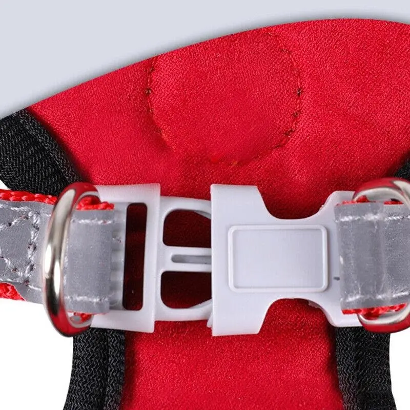 Dog Harness Cat Lead Puppy Leash VEST Mesh Breathe Adjustable Braces Small Pet Red