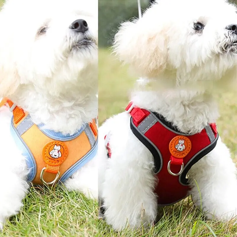 Dog Harness Cat Lead Puppy Leash VEST Mesh Breathe Adjustable Braces Small Pet Red