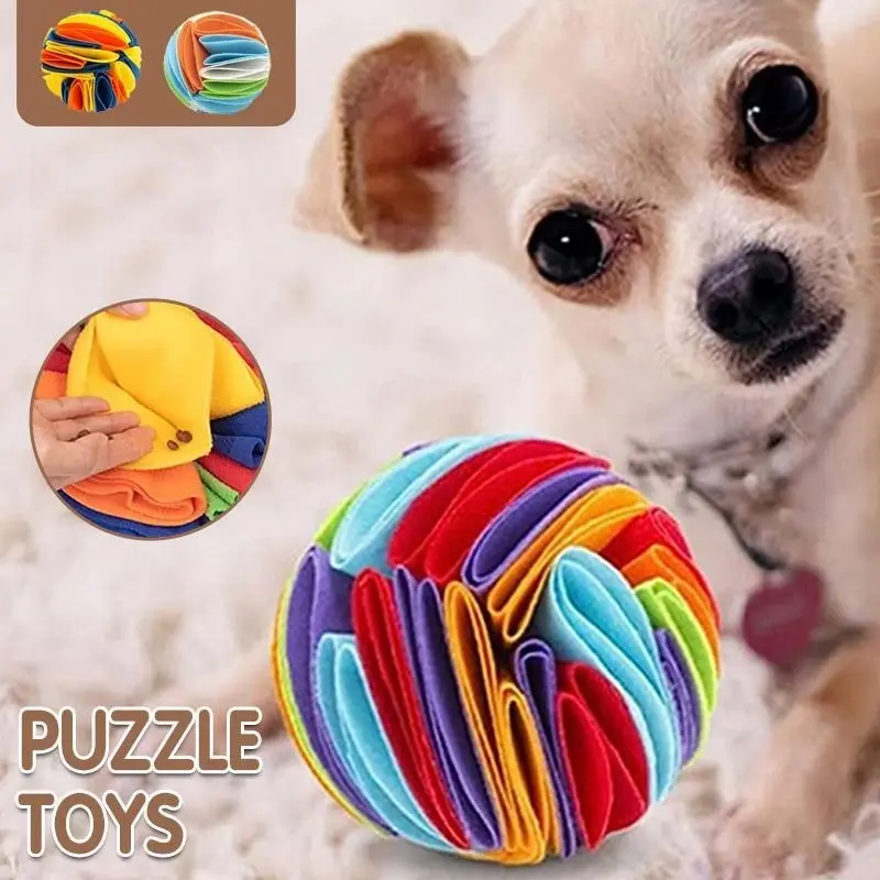 Snuffle ball Dog Puzzle Toys Increase IQ Slow Dispensing Feeder Pet Cat Trainiod S