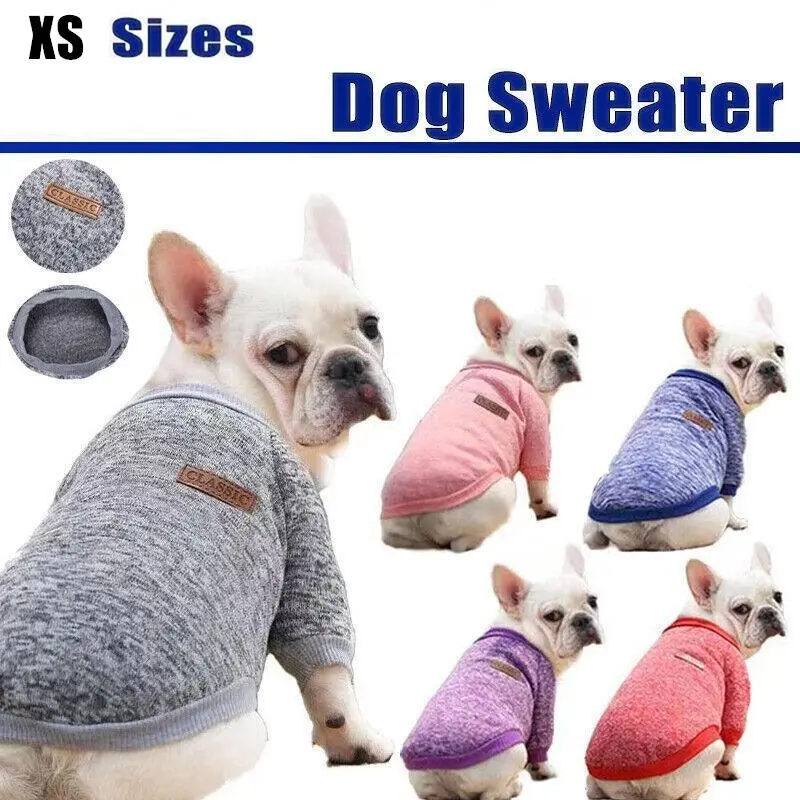 XS Size Cute Pet Dog Warm Jumper Sweater Clothes Puppy Cat Knitwear Knitted Coat Winter