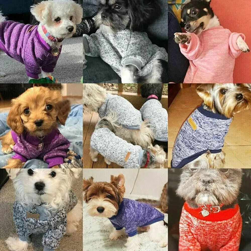 XXL Size Cute Pet Dog Warm Jumper Sweater Clothes Cat Knitted Coat Winter