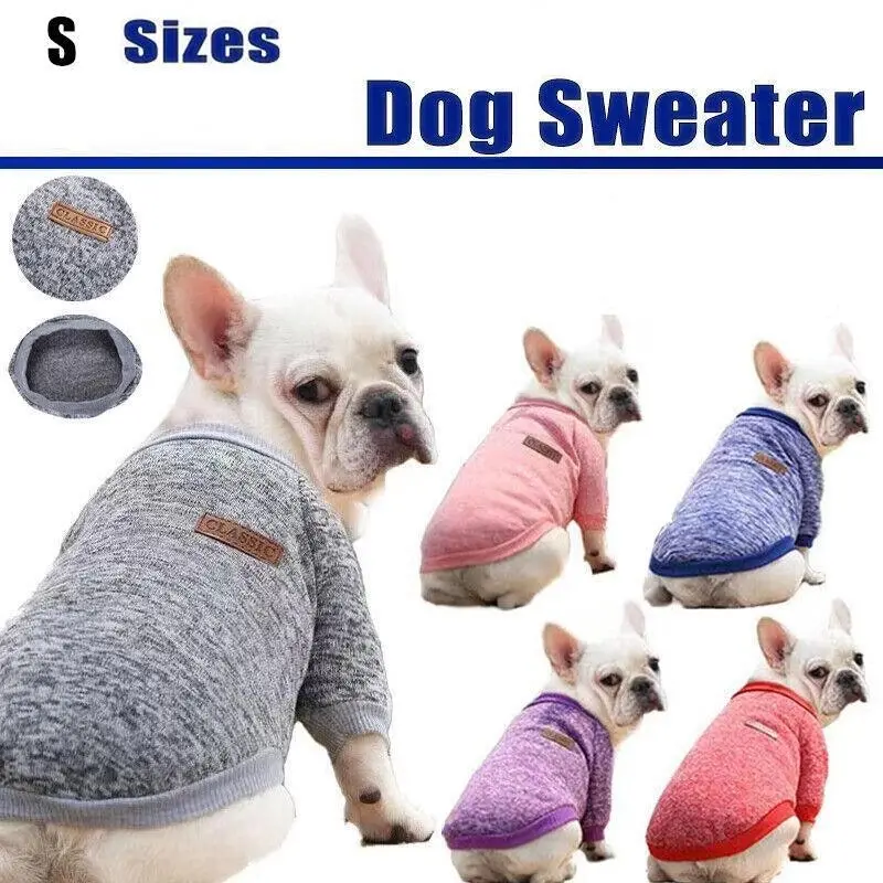 S Size Cute Pet Dog Warm Jumper Sweater Clothes Cat Knitted Coat Winter